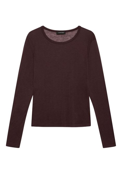 maglia sylvie l/s donna marrone scuro ANINE BING | A-08-11501BWN34